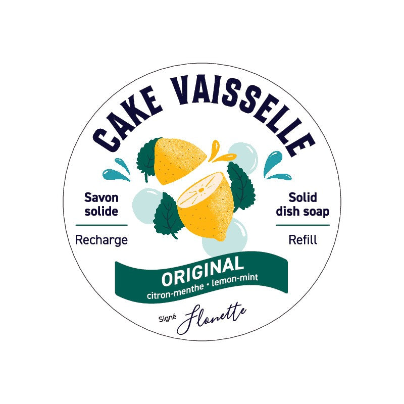 Cake vaisselle solide 200 g – Flonette | Zéro déchet, fait au Québec