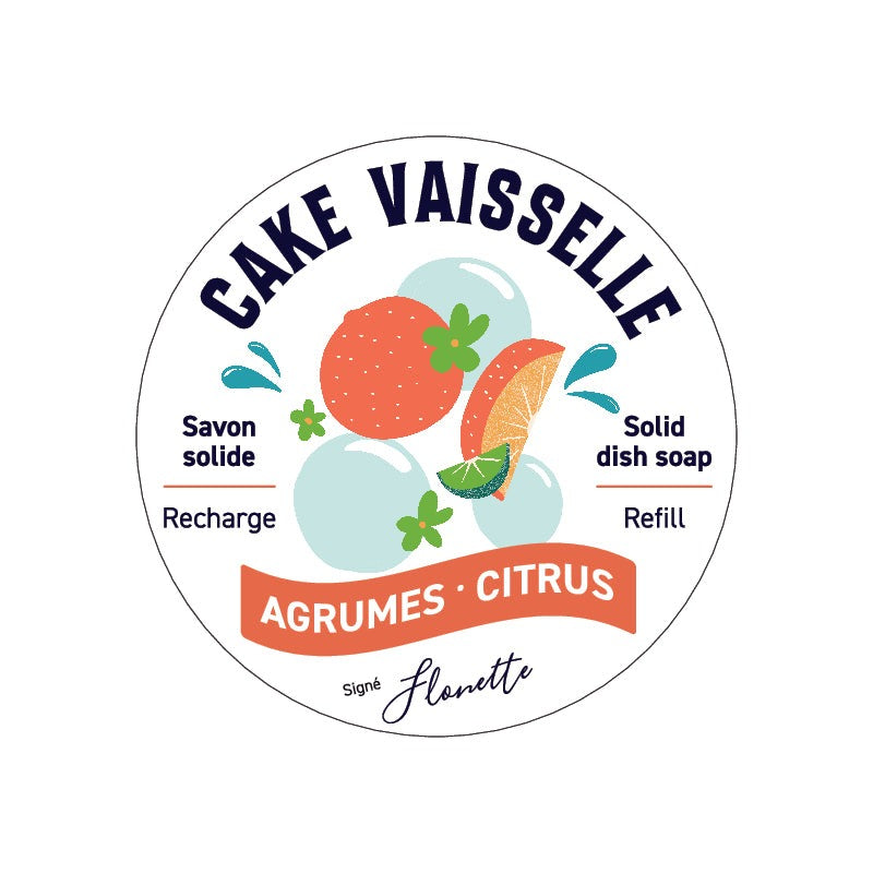 Cake vaisselle solide 200 g – Flonette | Zéro déchet, fait au Québec