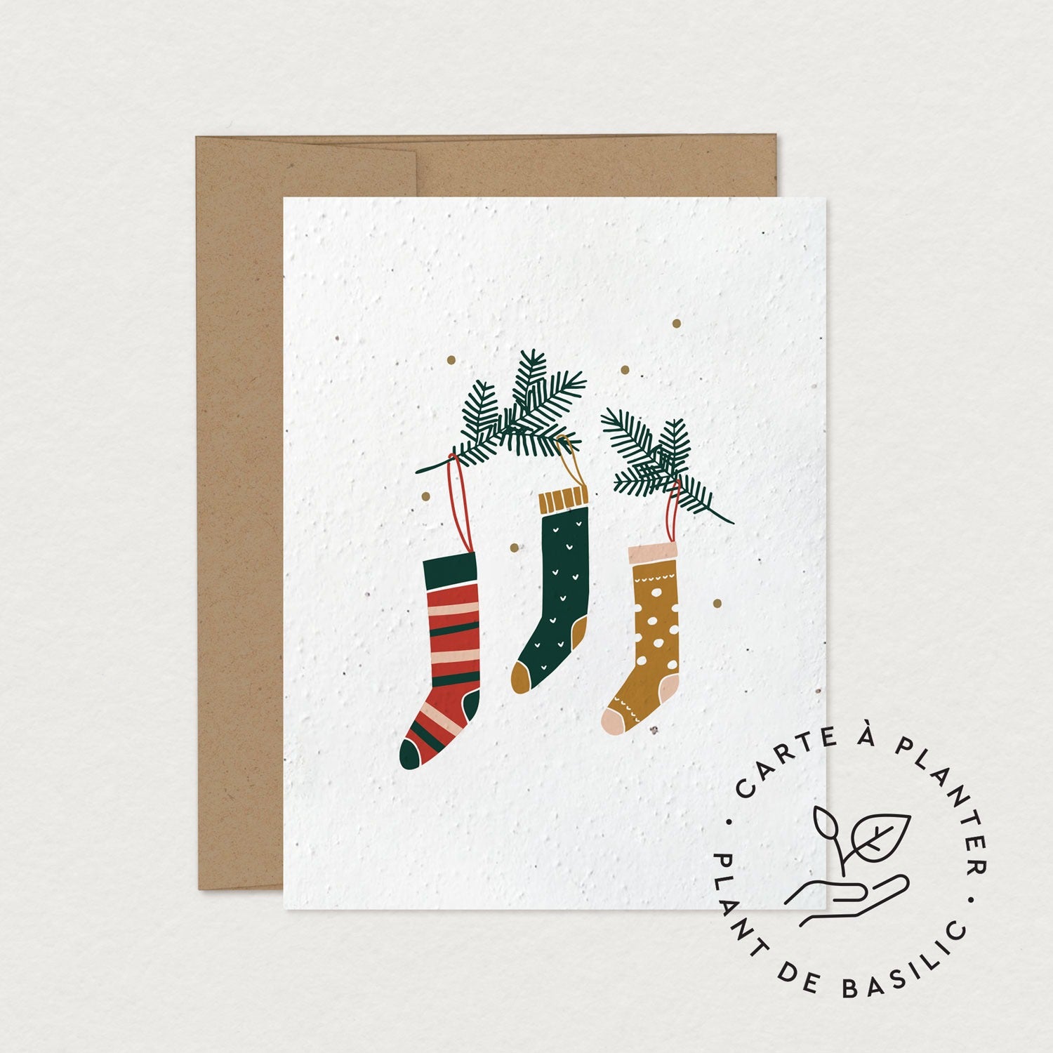 Carte de souhaits – Bas de Noël (à planter)