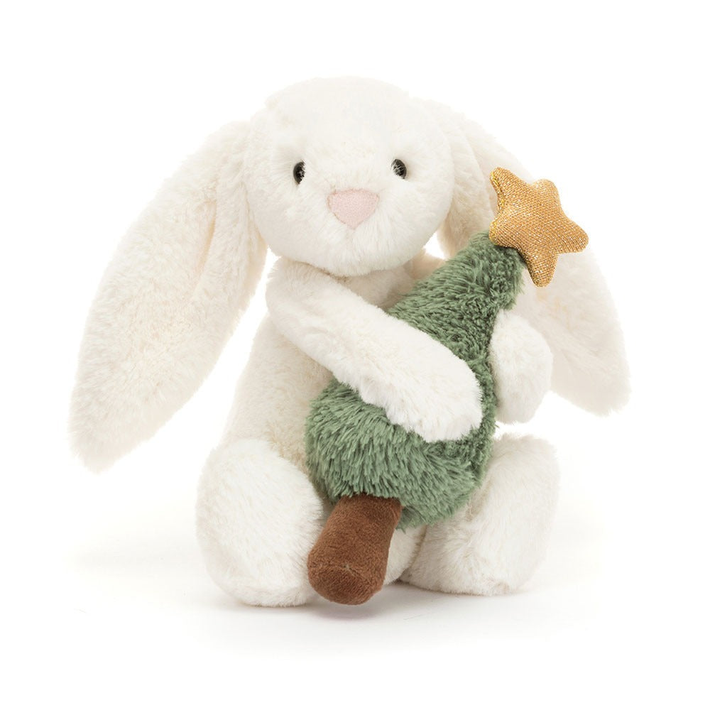 Peluche - Lapin timide avec sapin de Noël