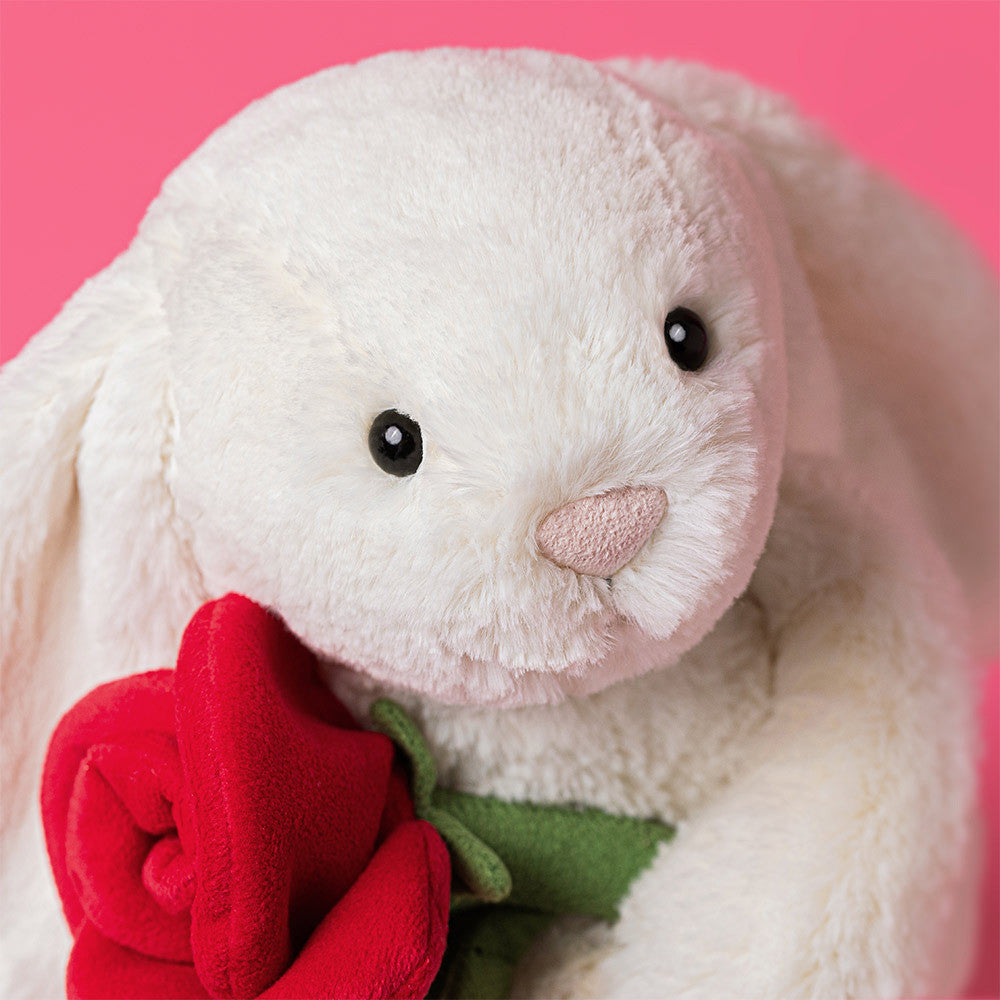 Peluche - Lapin Crème à la Rose
