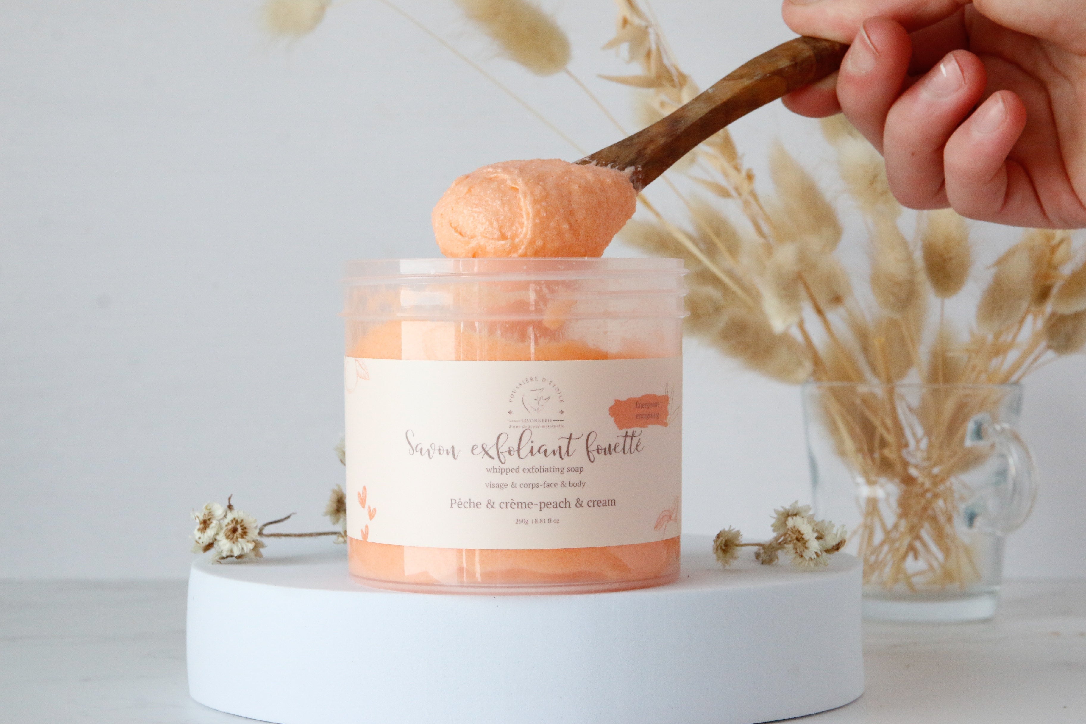 Savon exfoliant fouetté | Pêche