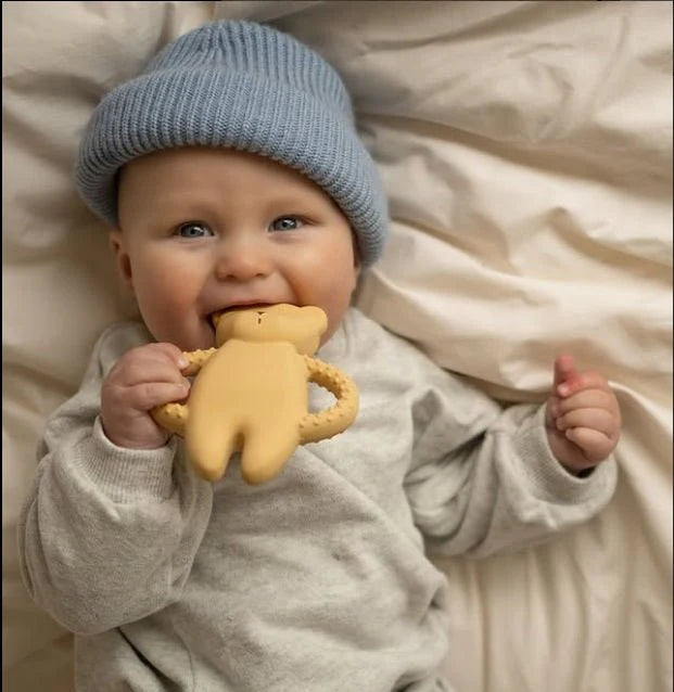 Anneau de dentition en caoutchouc naturel Moonie Bear - Cappuccino