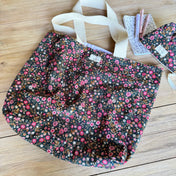 Sac cabas en corduroy fleuri