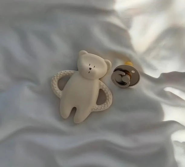 Anneau de dentition en caoutchouc naturel Moonie Bear - Sable