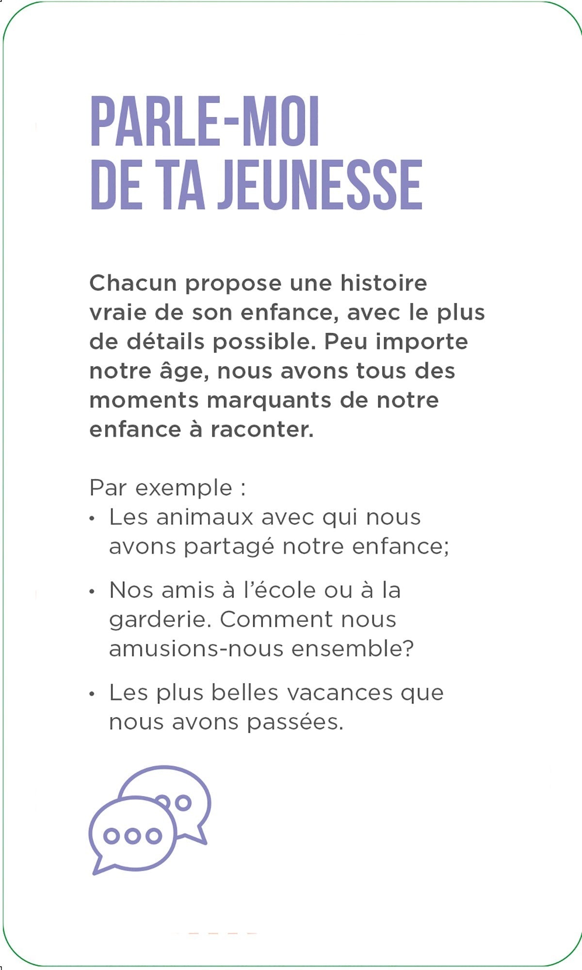 Jeu - Avant d'aller au lit - nos bons moments
