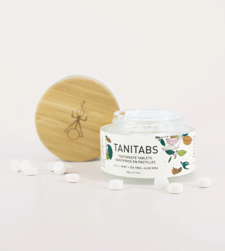 Dentifrice en pastilles. pot en verre réutlisable - Menthe fraîche 124 pastilles