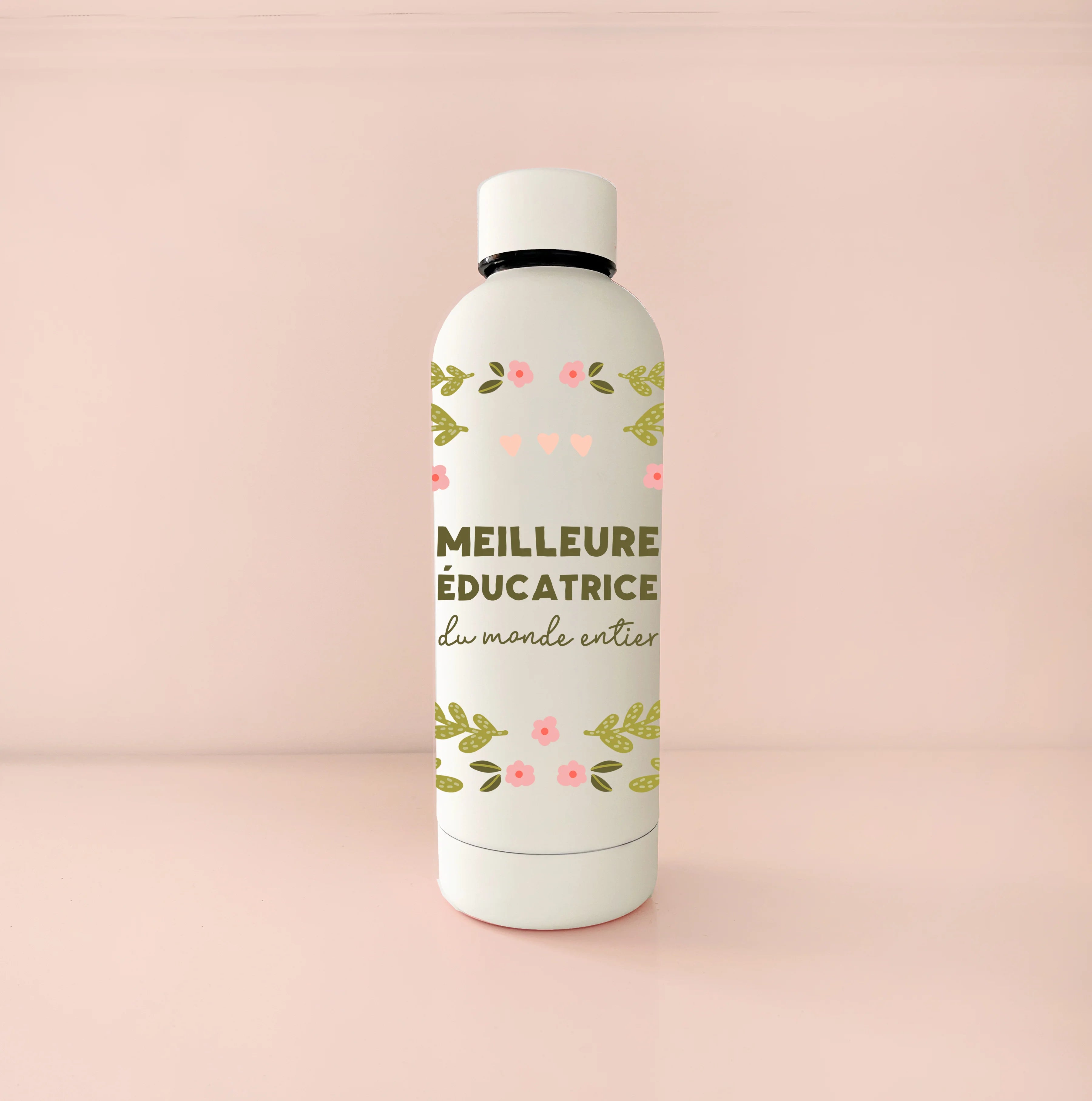 Bouteille en acier inox 17 oz -Crème meilleure éducatrice du monde entier