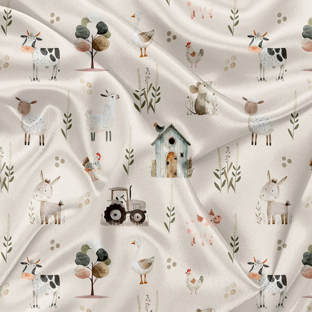 Couverture en minky - Fermette beige