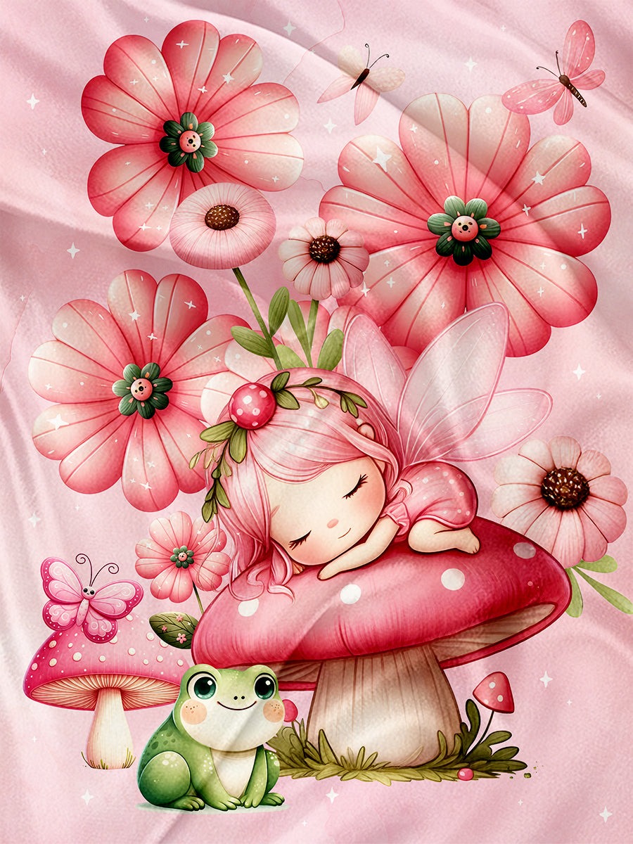 Couverture en minky - Fée champignon