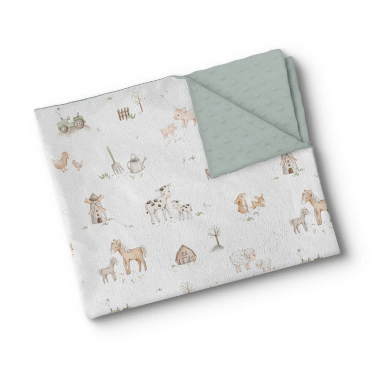 Couverture en minky - Ferme champêtre