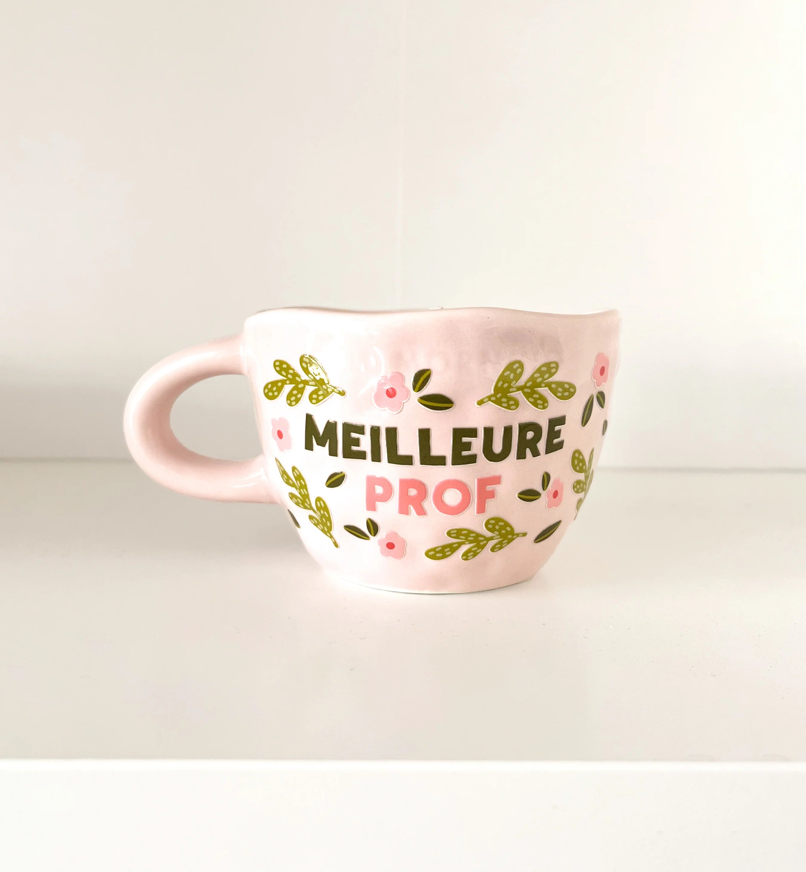 Bougie réutilisable en tasse rose - Meilleure prof