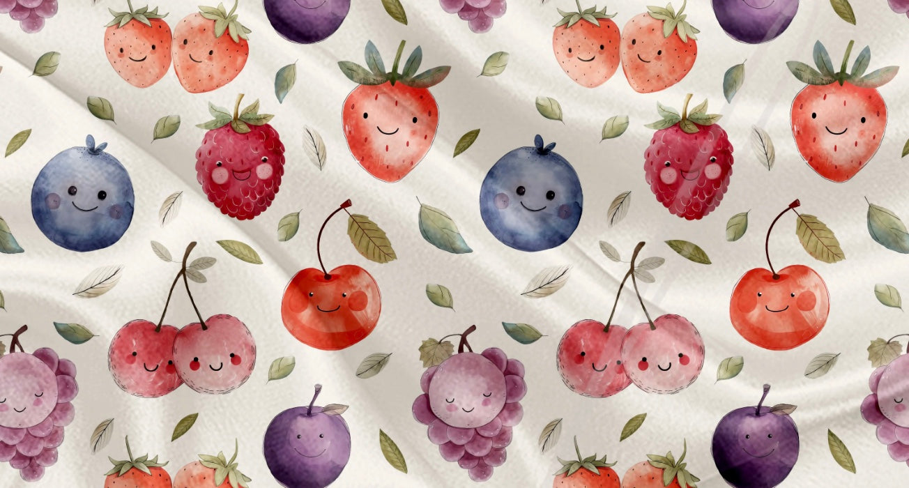 Couverture en minky - Jardin de petits fruits