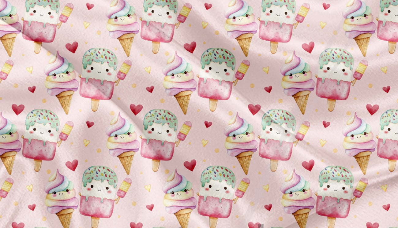 Couverture en minky - Kawaii cornet popsicle