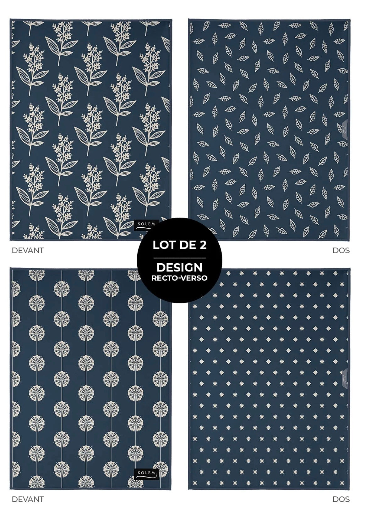 Linge vitres et miroirs Horizon nocturne (lot de 2)