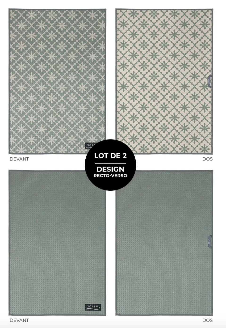 Essuie-mains de cuisine Tomette Élégante (lot de 2)