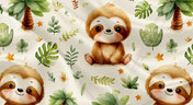 Couverture en minky - Paresseux et palmier