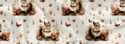 Couverture en minky - Écureuil, papillon et champignon