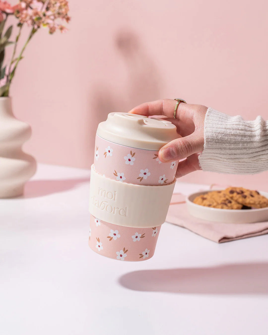 Tasse de voyage isotherme Champ rosé