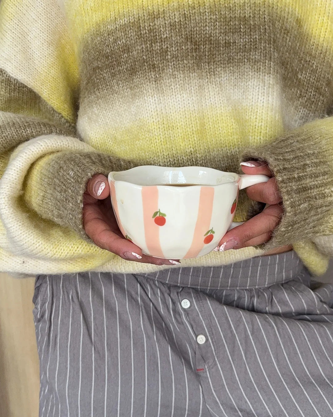 Tasse en céramique - Rayures d'oranges