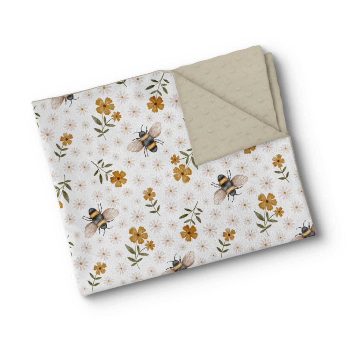 Couverture en minky -  Abeilles butineuses