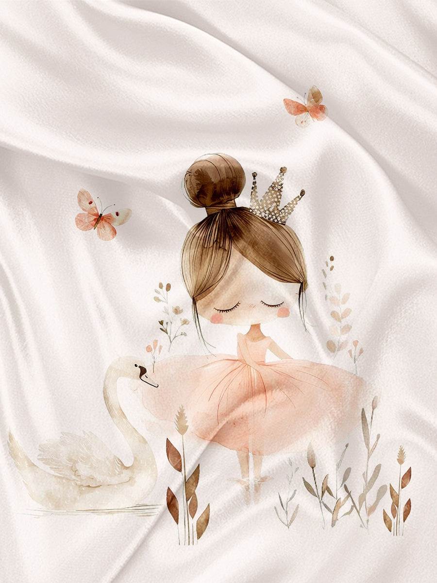 Couverture en minky - Ballerine et papillon