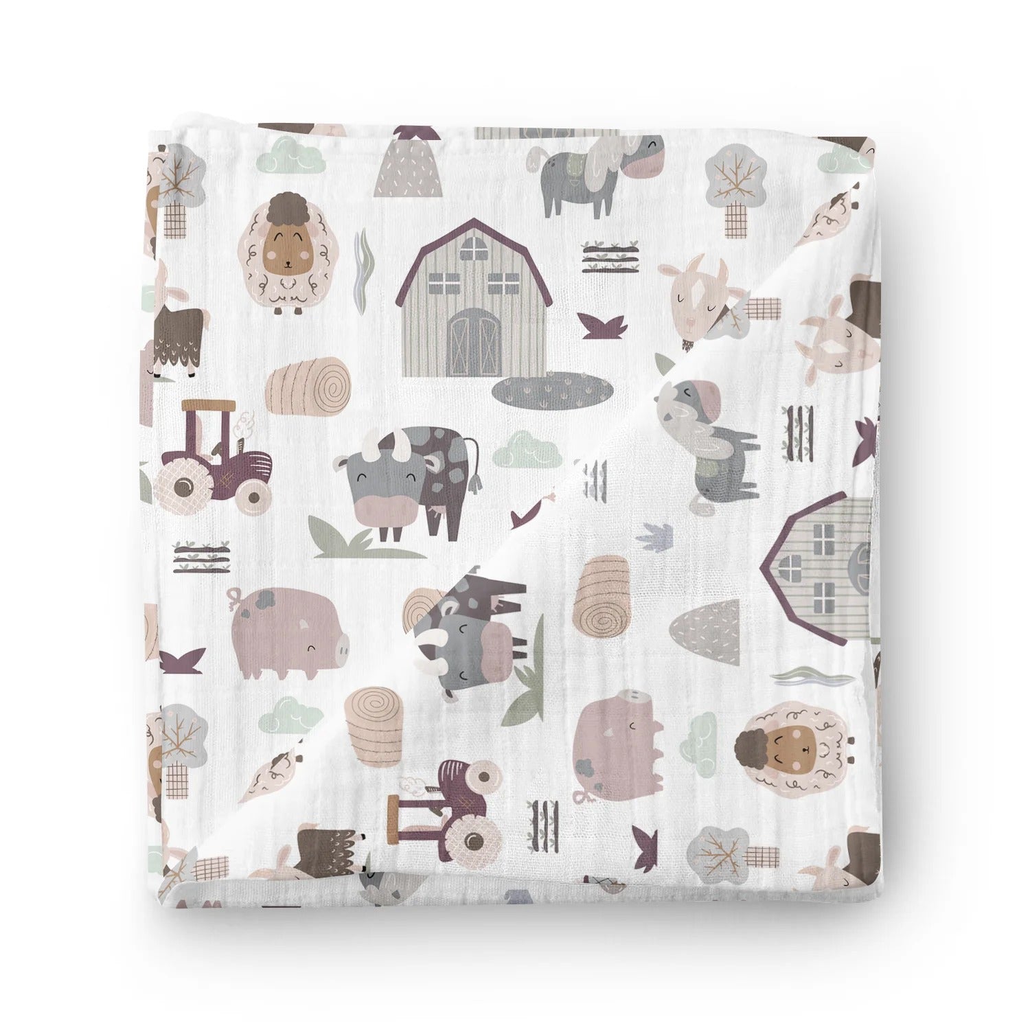 Mousseline de bambou - L'heure de la récolte rose