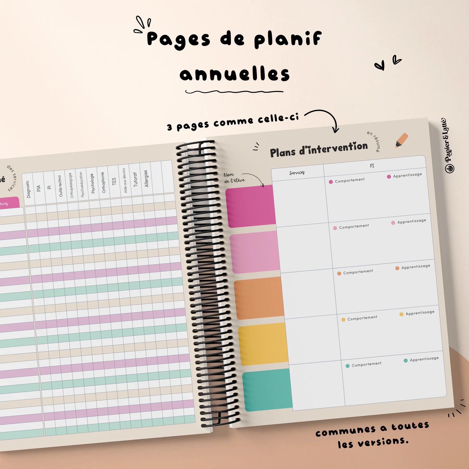 Planificateur pour enseignant 2026-2027 ( 5 périodes 3 Am- 2 Pm)