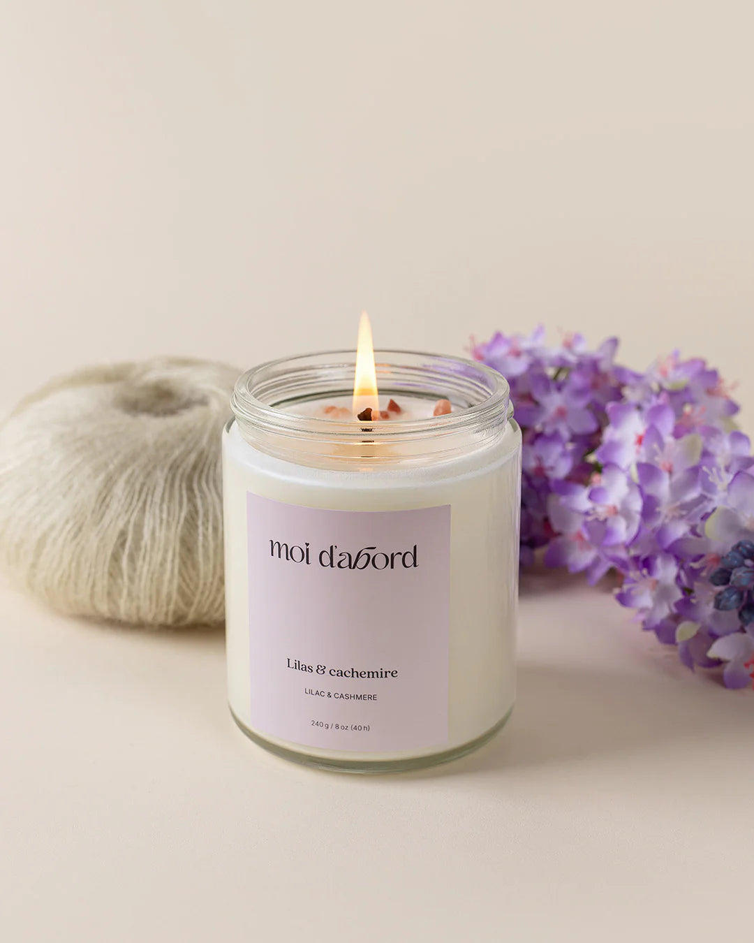 Bougie de soja - Lilas & cachemire