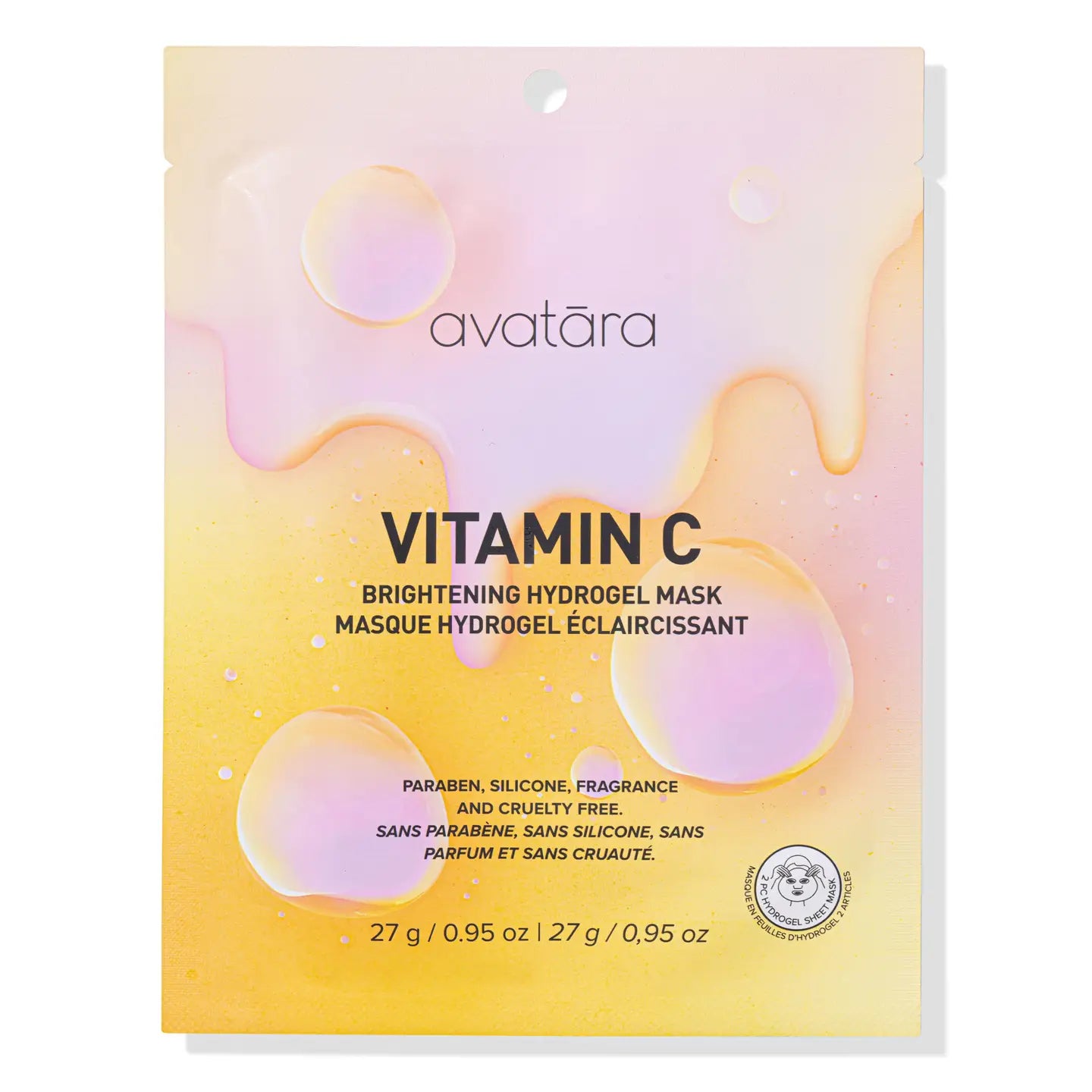 Masque hydrogel éclaircissant à la vitamine C