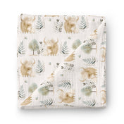 Couverture mousseline de bambou - Maman et bébé vache
