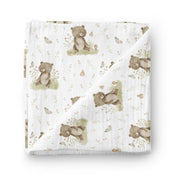 Couverture mousseline de bambou - Oursons papillons
