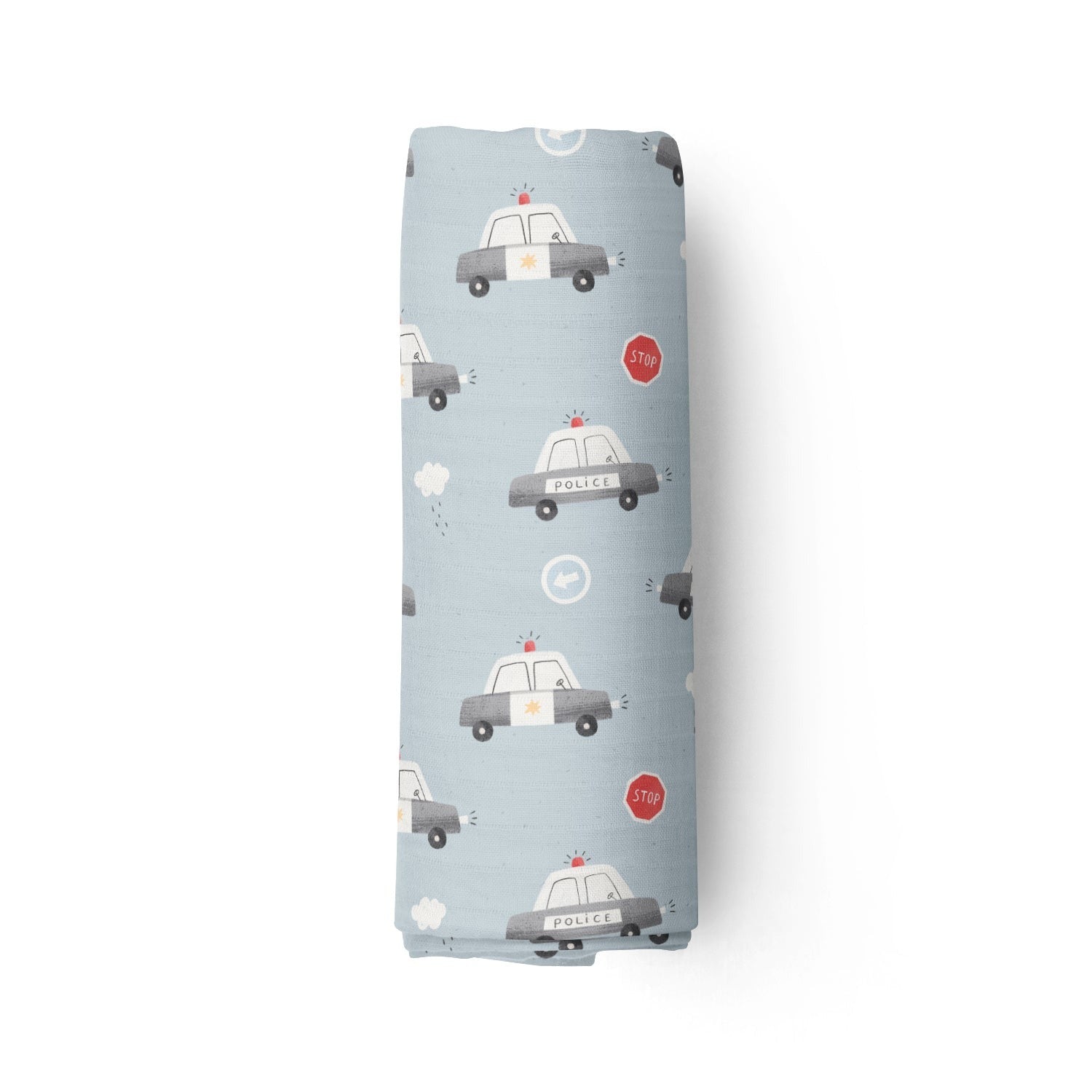 Couverture mousseline de bambou - Voitures de police