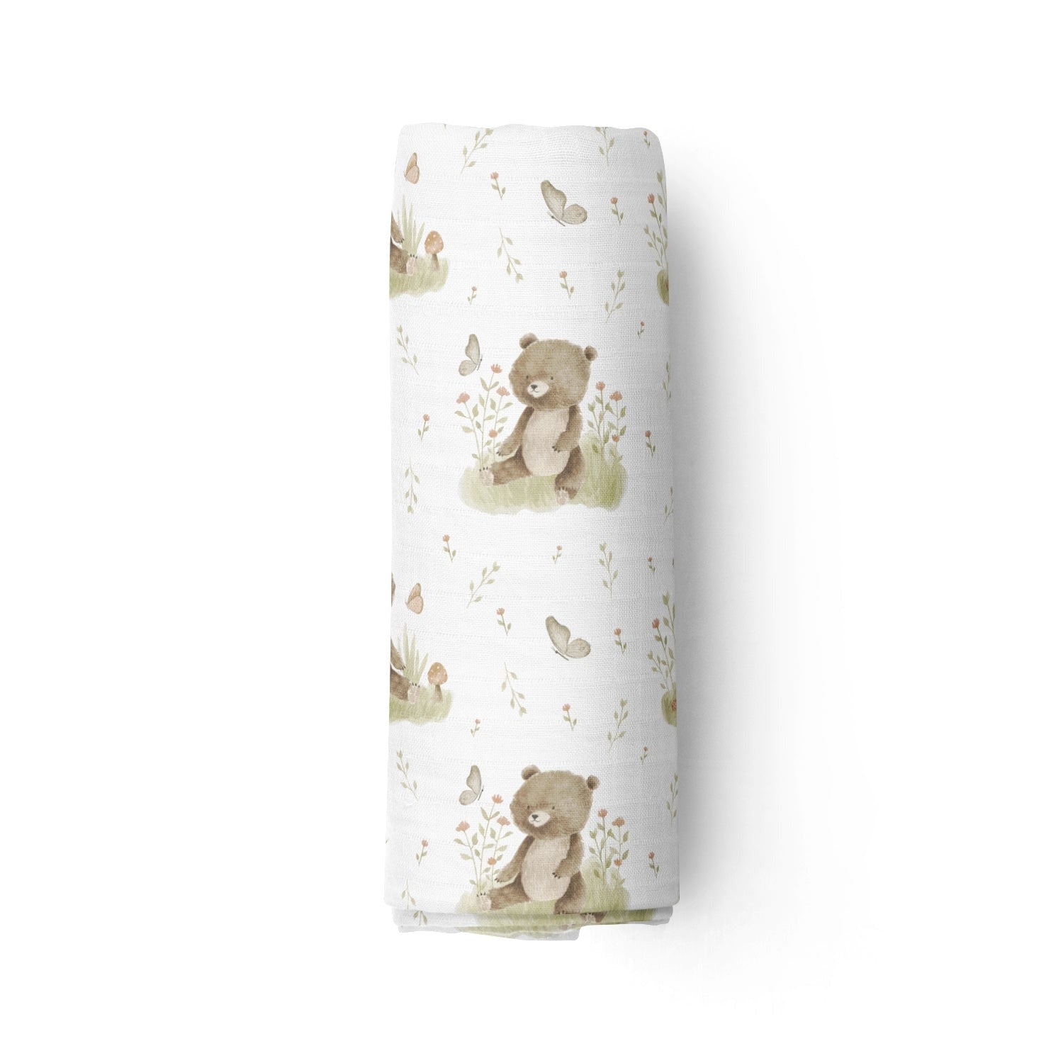 Couverture mousseline de bambou - Oursons papillons