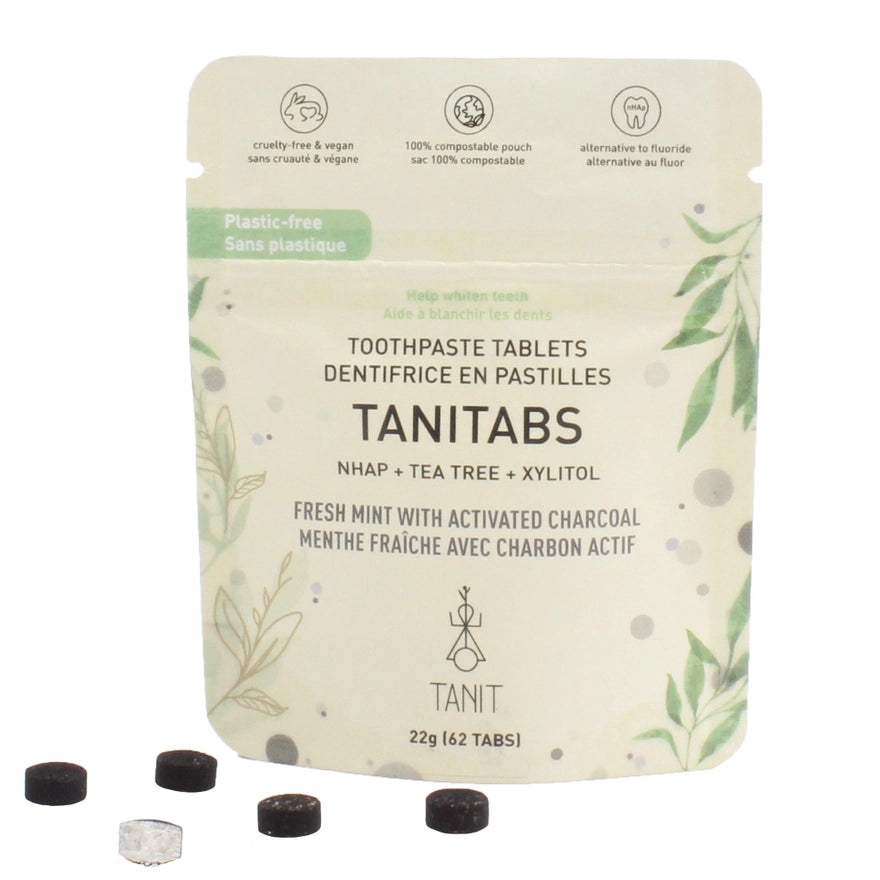 Dentifrice en pastilles - Charbon à la menthe 62 pastilles
