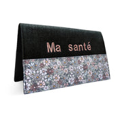 Protège carnet de santé personnalisable -Fleur verte
