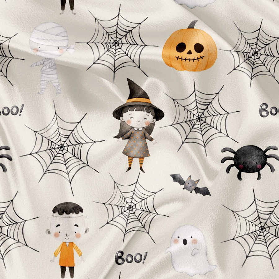 Couverture en minky - Halloween orange neutre