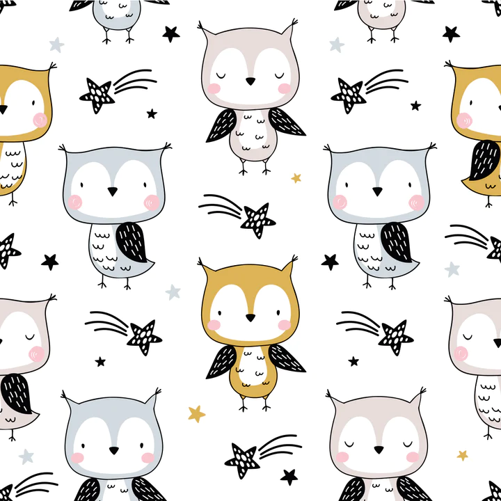 Couverture en minky - Hiboux