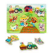 Casse-tête de bois "Peek & Explore - Animaux de la ferme
