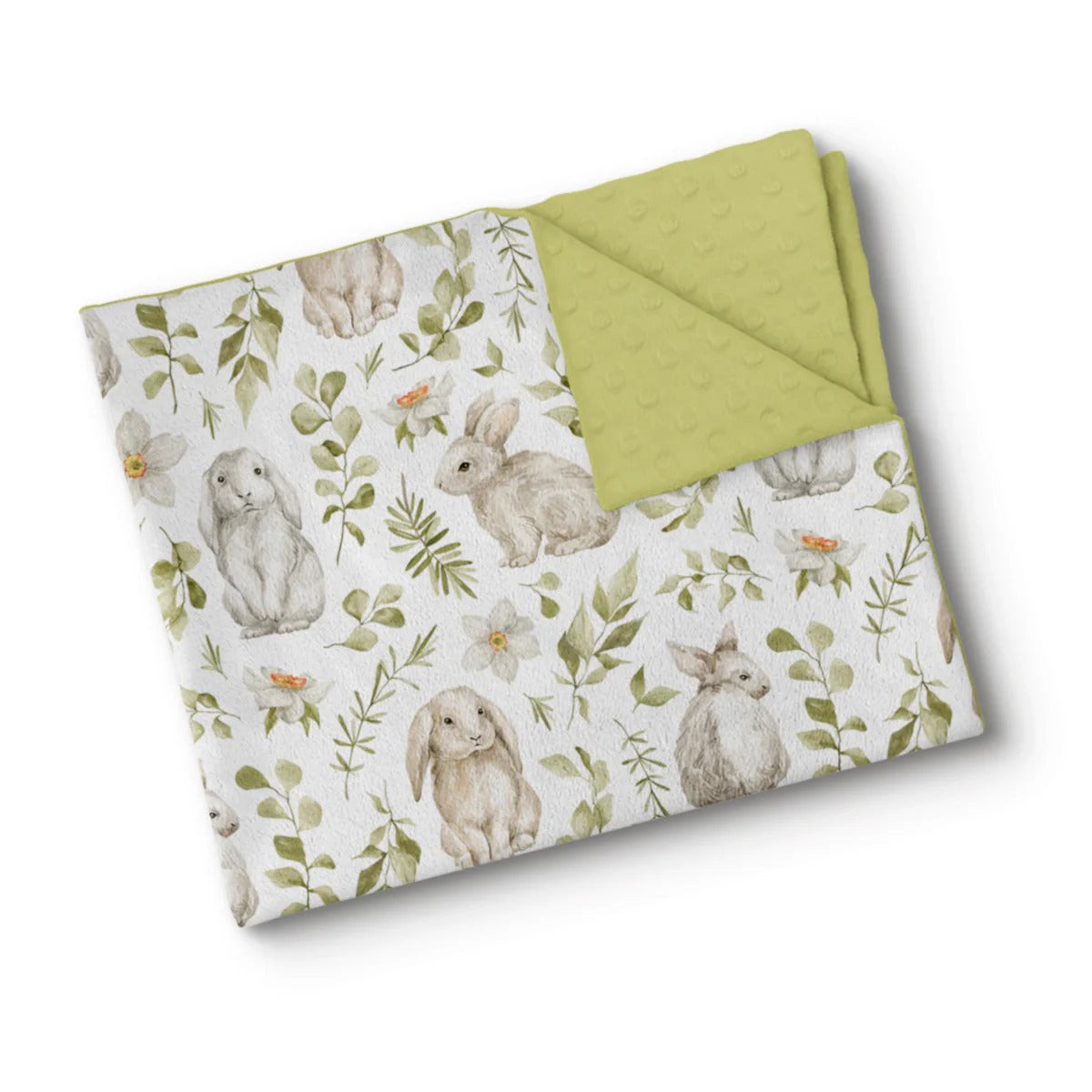 Couverture en minky - Lapins choux