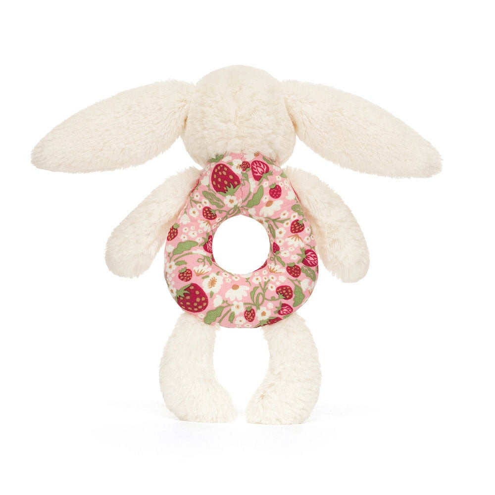 Peluche Jellycat - Hochet anneau Lapin crème berry