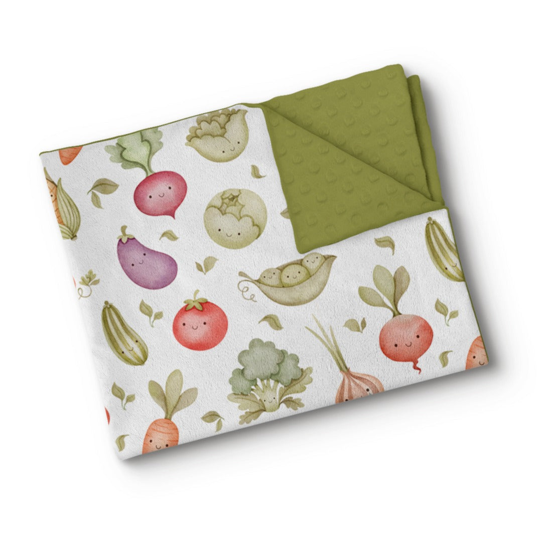 Couverture en minky - Légumes sourires