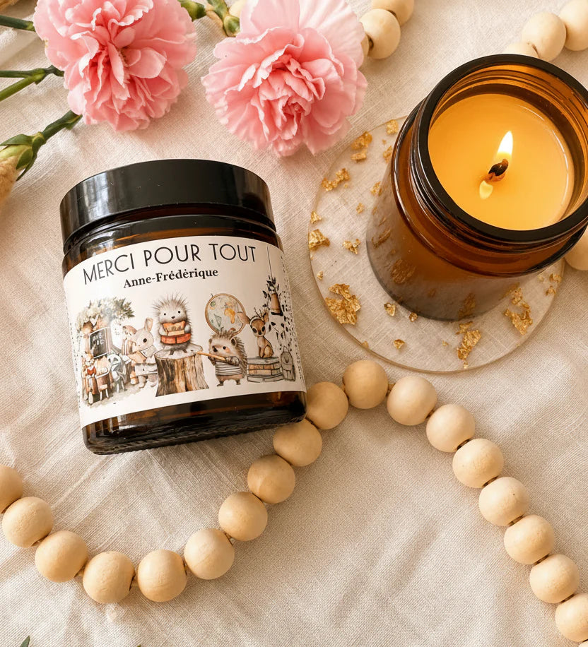Bougie Parfumée Personnalisée – Cadeau Prof & Éducatrice