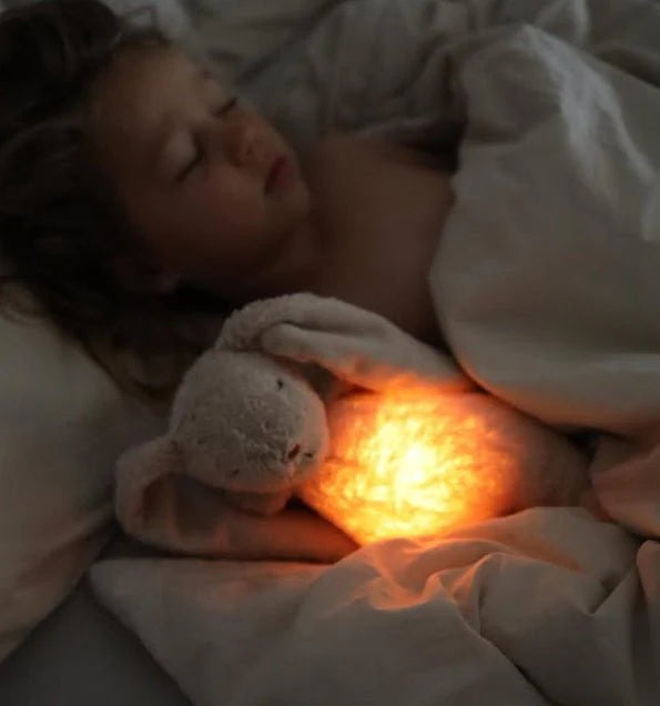 Ours bourdonnant bio Moonie avec lampe - Cappuccino
