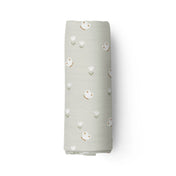 Couverture mousseline de bambou - Sauge papillons