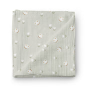 Couverture mousseline de bambou - Sauge papillons