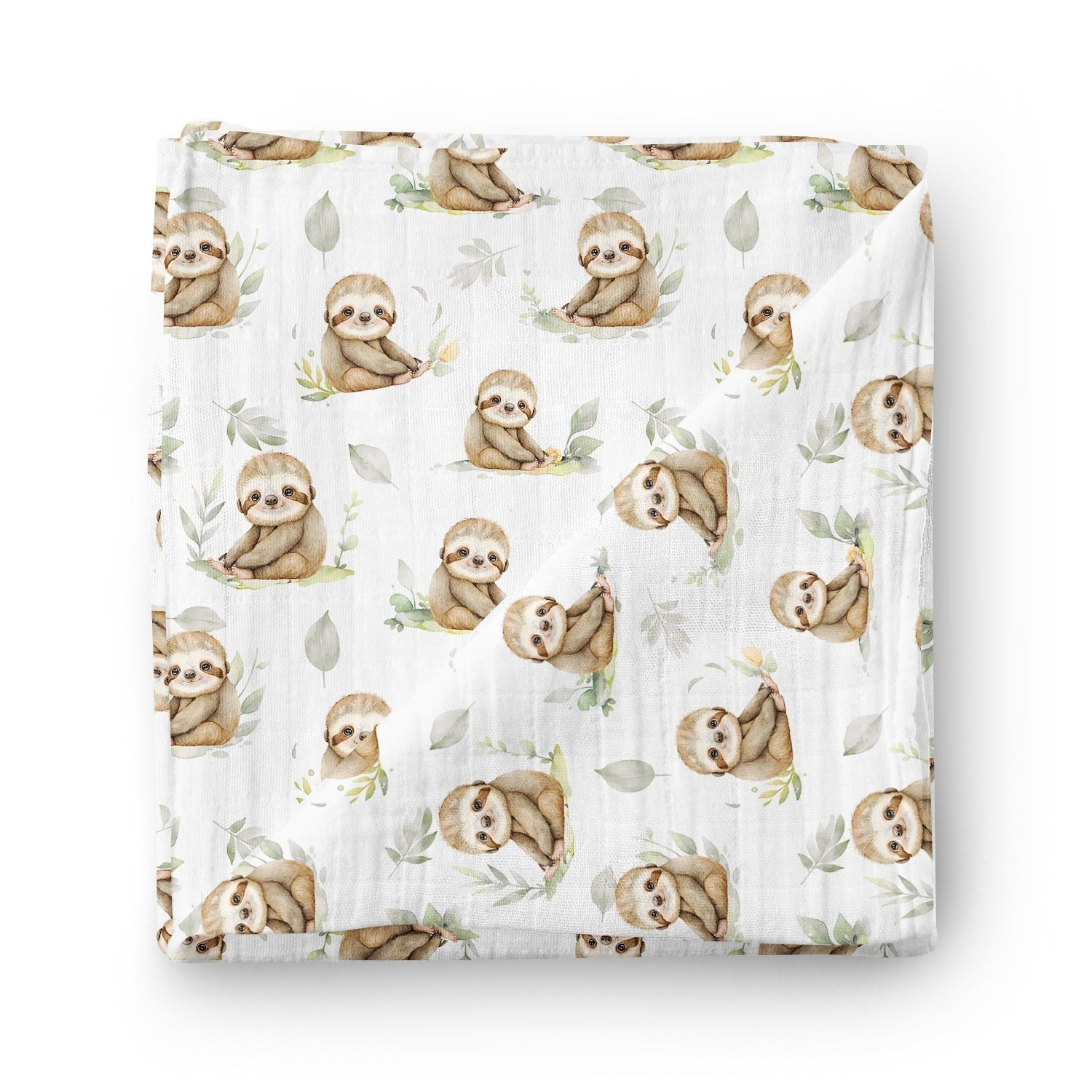 Couverture mousseline de bambou - Heureux paresseux
