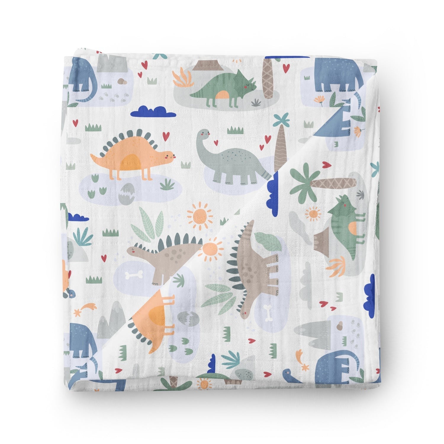 Couverture mousseline de bambou -Amours de dinos