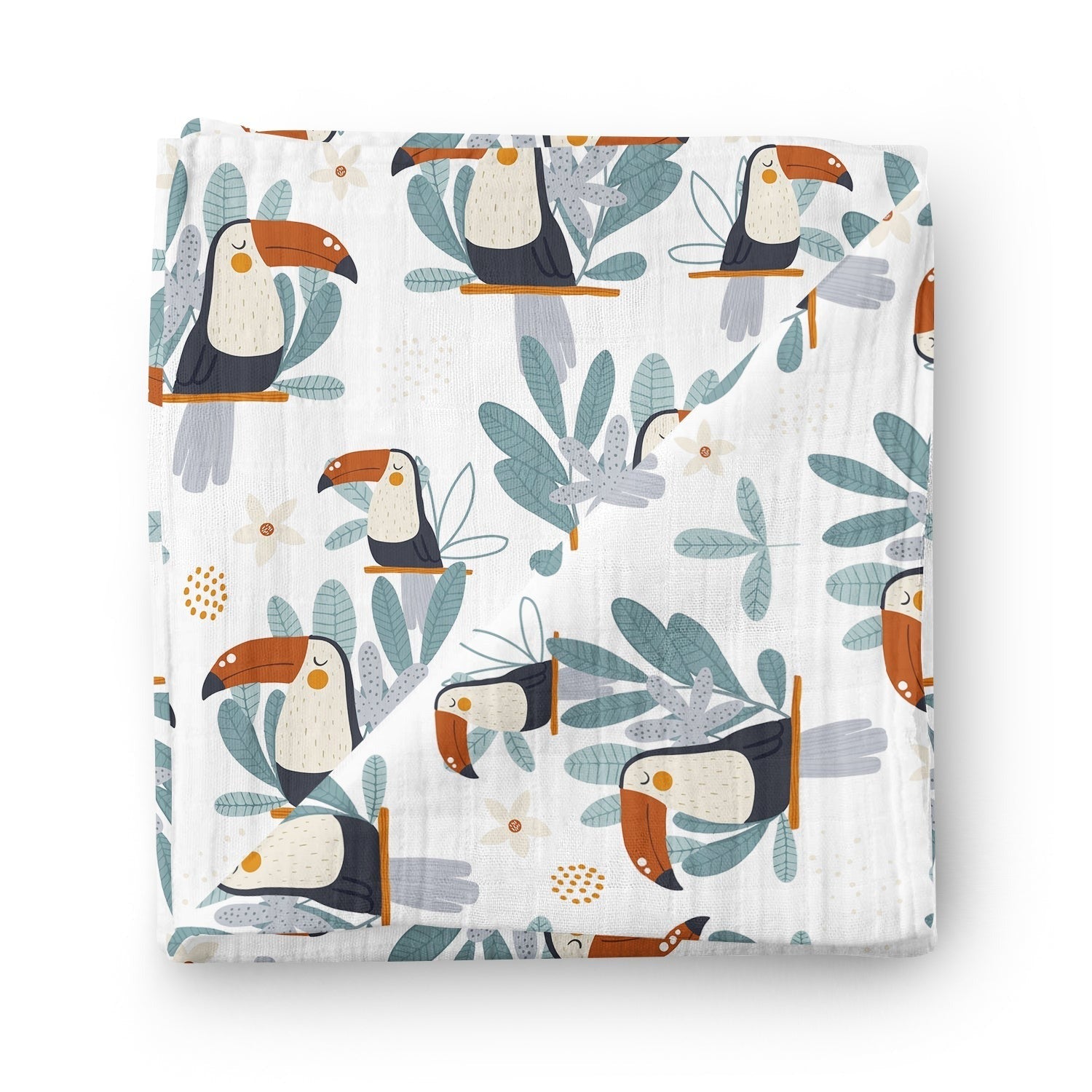 Couverture mousseline de bambou - Toco toucans