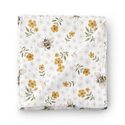 Couverture mousseline de bambou -Abeille butinneuses